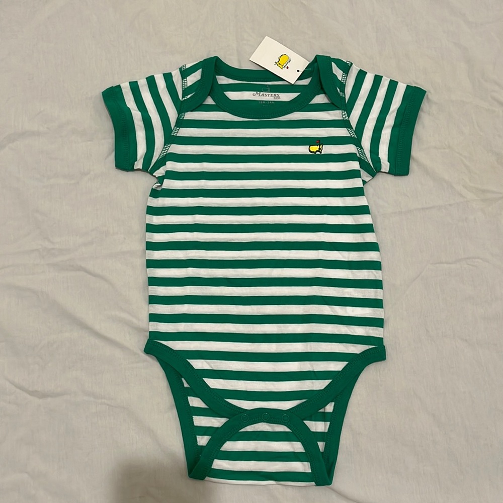 Master’s 2023 onesie green and white stripes